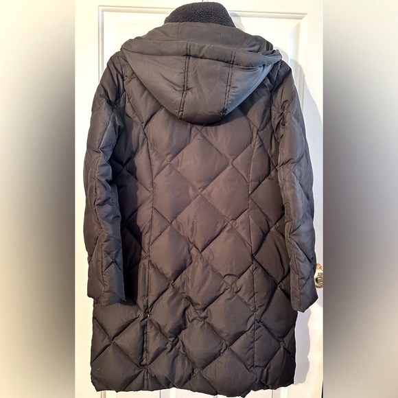 LAUREN RALPH LAUREN Diamond Quilted Black Down Hooded Removeable Faux Fur SMALL - Picture 2 of 15